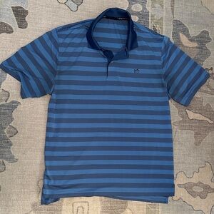 Men's Blue Striped Polo Shirt